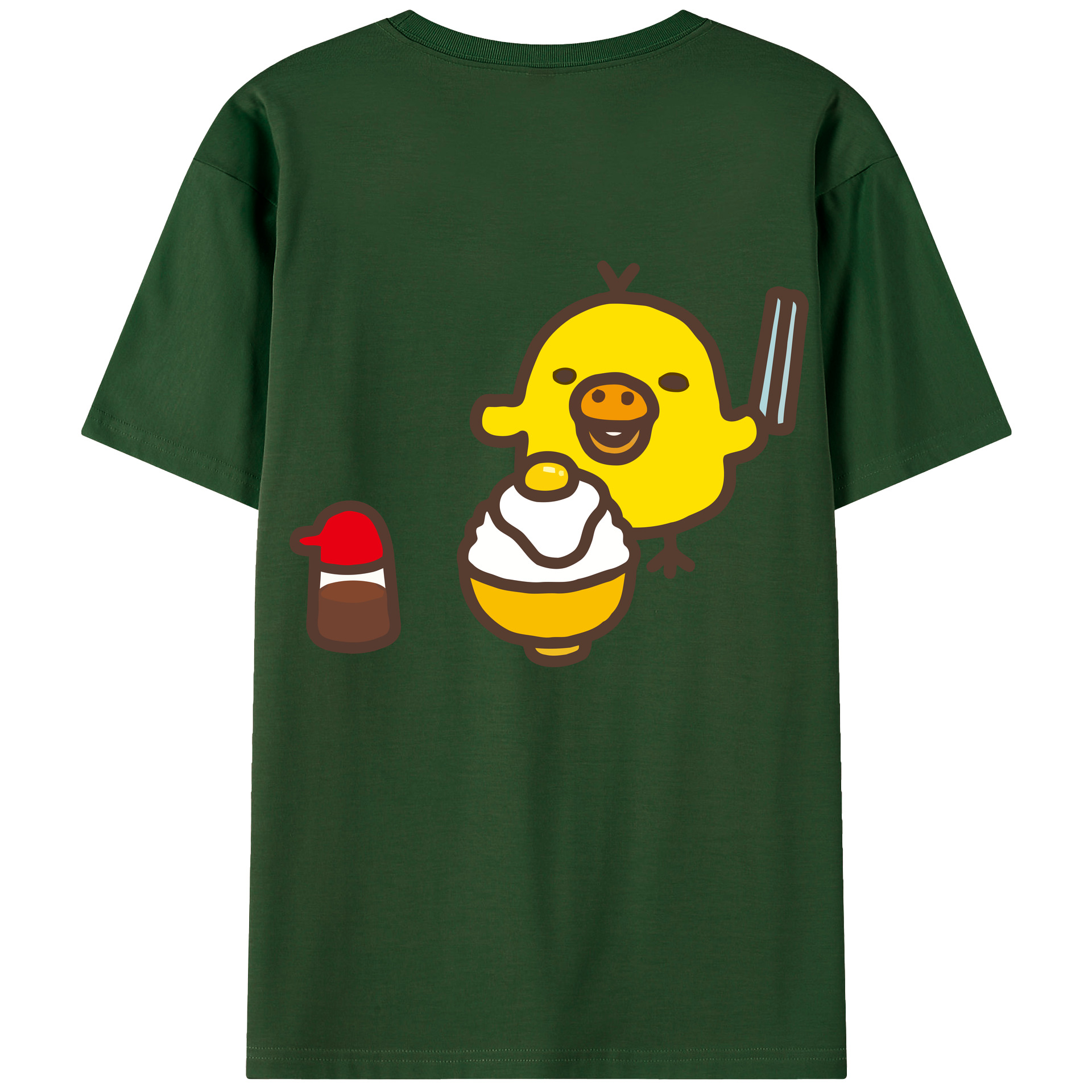 （画像用） リラックマ リラックマ キイロイトリ Rilakkuma Korilakkuma Kiiroitori 綿100％半袖Tシャツ（背面プリント）